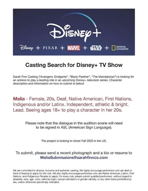 casting disney chanel|disney+ casting calls.